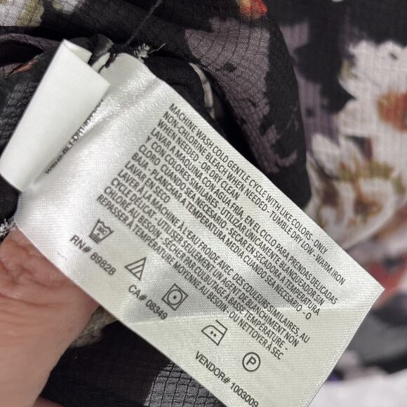 Vintage America Peasant Top Large Floral Textured Dark Moody Maximalist Boho - Picture 15 of 16